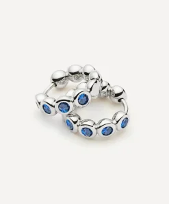Missoma Earrings^Rhodium-Plated Tennis Small Hoop Earrings
