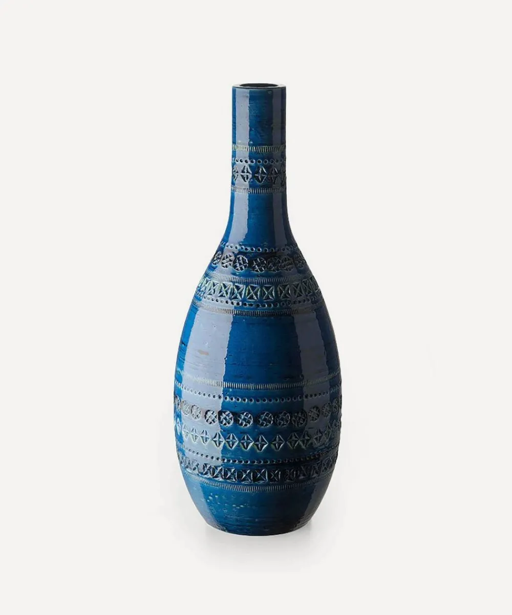 Bitossi Vases^Rimini Blu Ceramic Bottiglia Vase