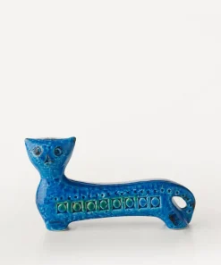 Bitossi Ornaments^Rimini Blu Ceramic Long Cat Figure