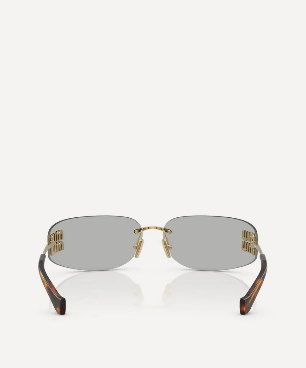 Miu Miu Sunglasses & Glasses^Rimless Rectangle Sunglasses