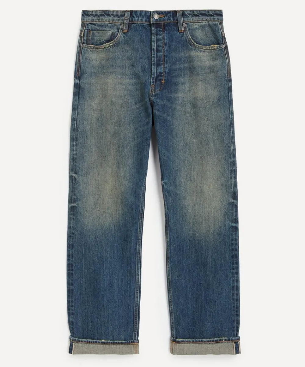 Neuw Jeans^River Baggy Straight-Leg Jeans in Delphi Selvedge