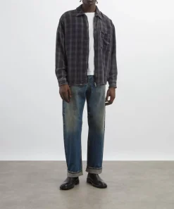 Neuw Jeans^River Baggy Straight-Leg Jeans in Delphi Selvedge