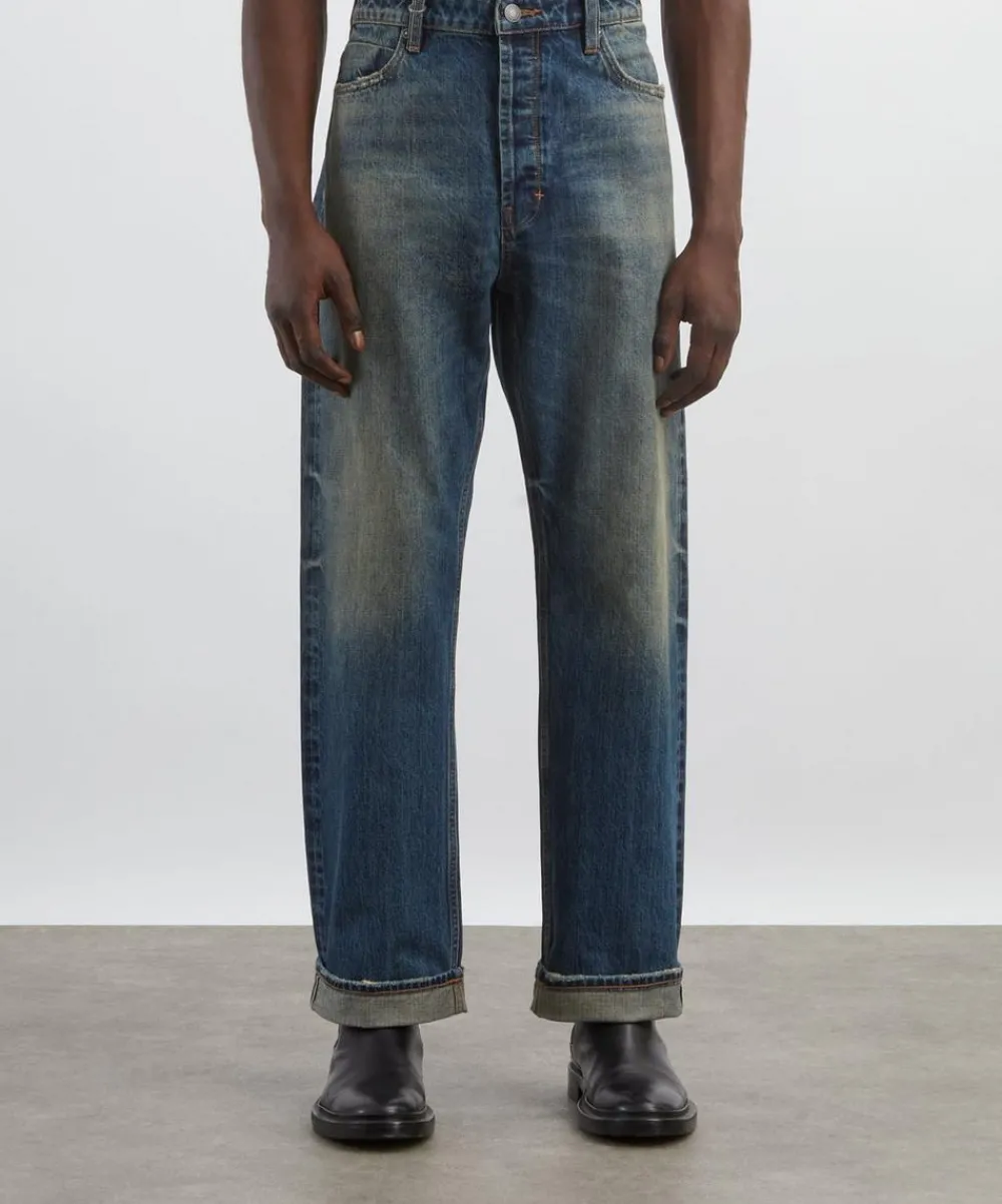 Neuw Jeans^River Baggy Straight-Leg Jeans in Delphi Selvedge