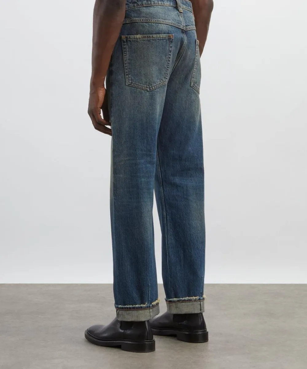 Neuw Jeans^River Baggy Straight-Leg Jeans in Delphi Selvedge