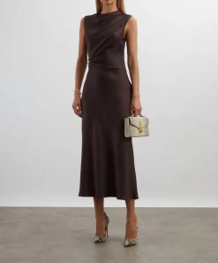 Loulou Studio Dresses^Roan Draped Silk-Twill Maxi Dress