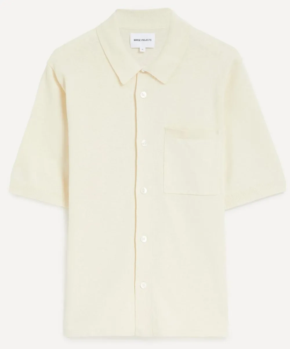 Norse Projects Shirts^Rollo Cotton-Linen Short-Sleeve Shirt
