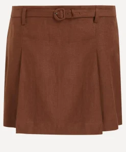 Reformation Skirts^Rory Chocolate Cake Linen Mini Skirt