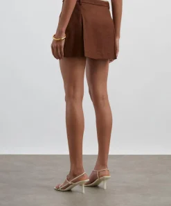 Reformation Skirts^Rory Chocolate Cake Linen Mini Skirt