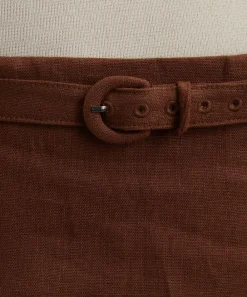 Reformation Skirts^Rory Chocolate Cake Linen Mini Skirt