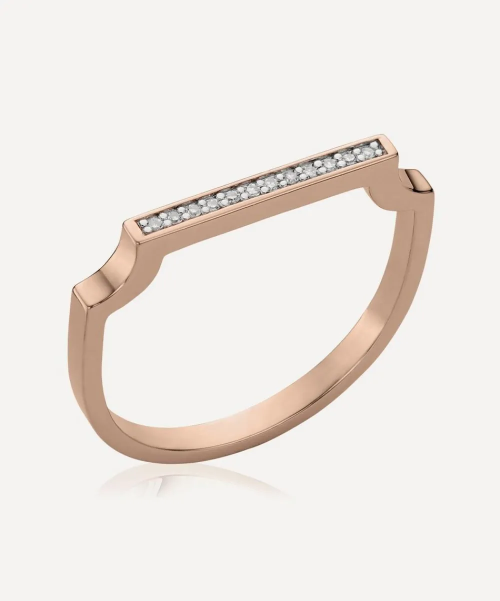 Monica Vinader Rings^Rose Gold Plated Vermeil Silver Signature Thin Diamond Ring