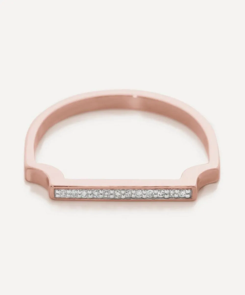 Monica Vinader Rings^Rose Gold Plated Vermeil Silver Signature Thin Diamond Ring