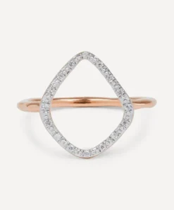 Monica Vinader Rings^Rose Gold Plated Vermeil Silver Riva Diamond Hoop Ring