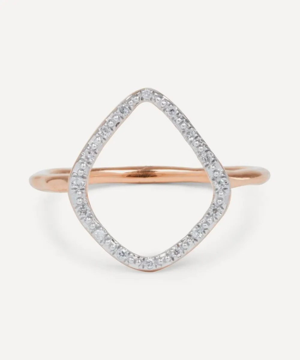 Monica Vinader Rings^Rose Gold Plated Vermeil Silver Riva Diamond Hoop Ring