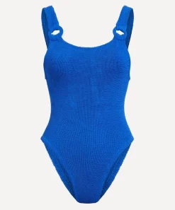 Hunza G Swimwear^Royal Blue Domino Swimsuit With Tonal Hoops