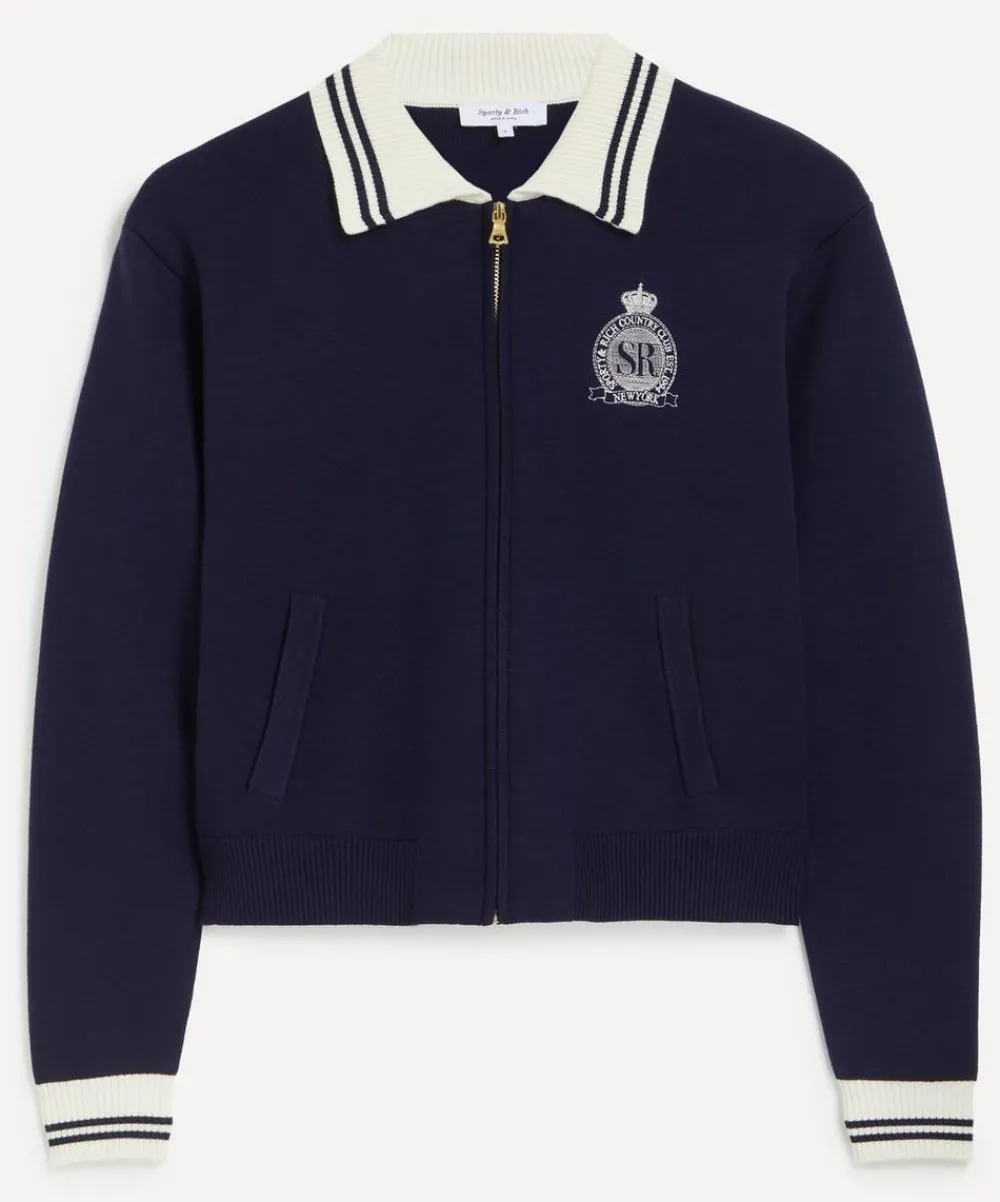 Sporty & Rich Knitwear^Royal Club Zipped Cardigan