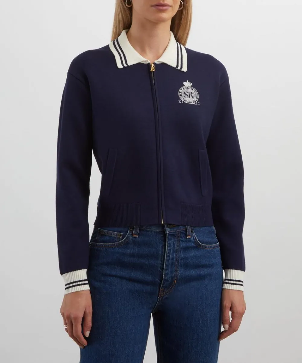 Sporty & Rich Knitwear^Royal Club Zipped Cardigan