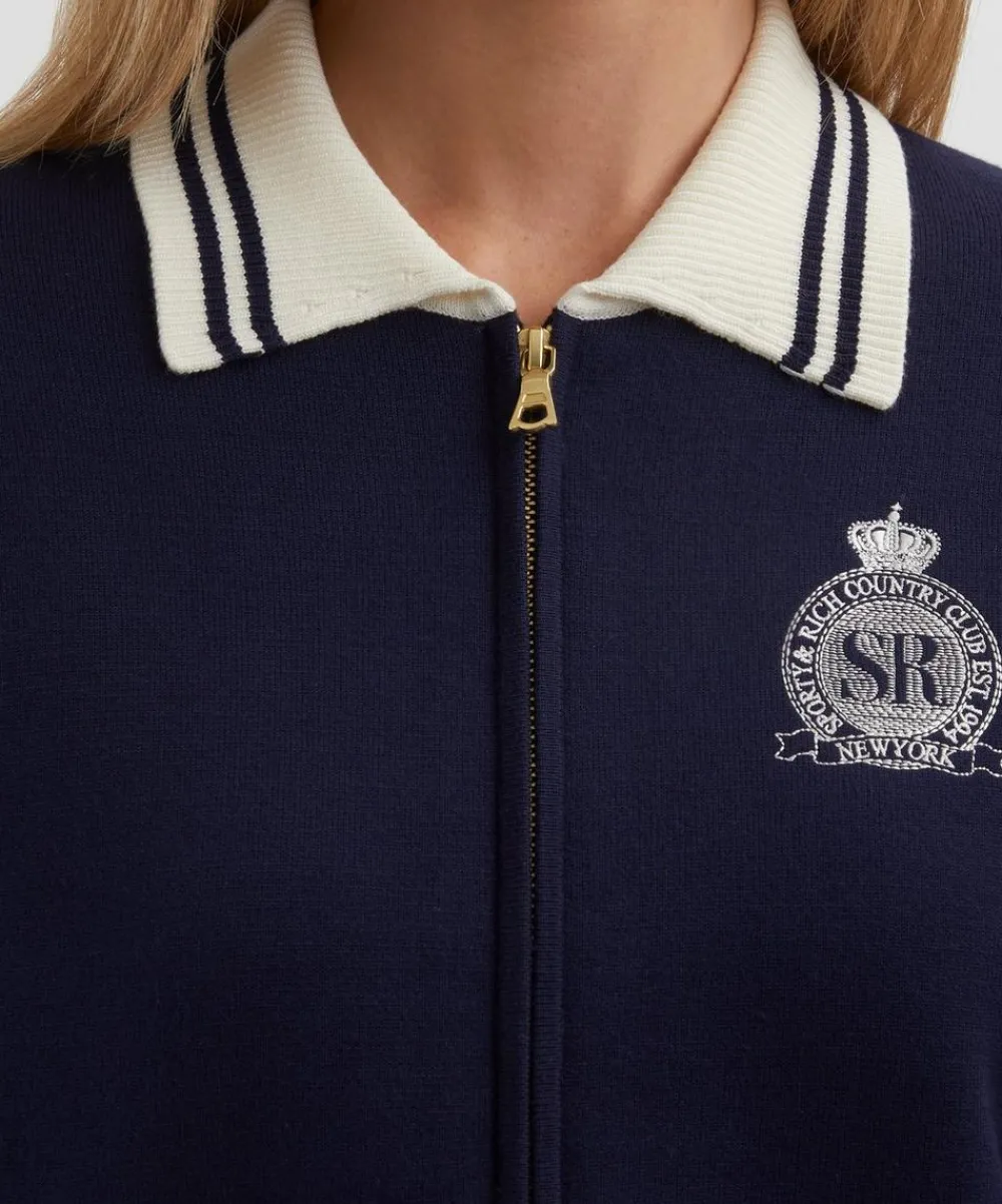 Sporty & Rich Knitwear^Royal Club Zipped Cardigan