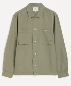 Folk Coats & Jackets^Sage Hemp Canvas Anniversary Patch Overshirt