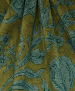 Liberty Interiors Furnishing Fabrics^Sambourne Vine Downley Velvet in Kelp