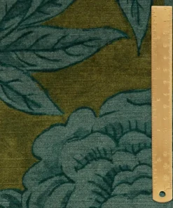 Liberty Interiors Furnishing Fabrics^Sambourne Vine Downley Velvet in Kelp