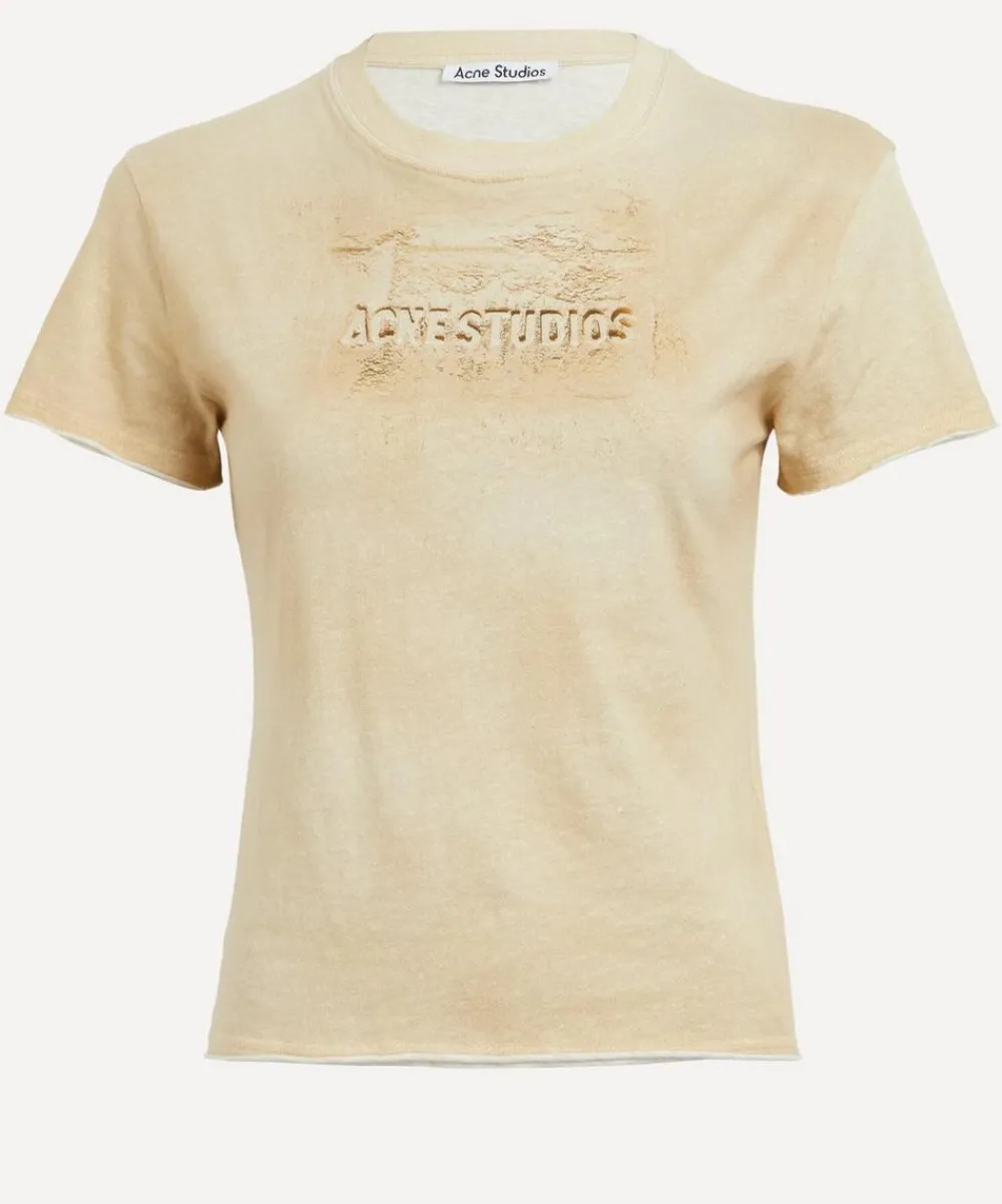 Acne Studios Tops^Sand Beige Branded T-Shirt