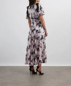 Self-Portrait Dresses^Satin Floral Midi Dress