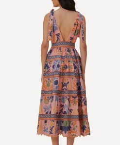 FARM Rio Dresses^Seashell Tapestry Pink Midi-Dress