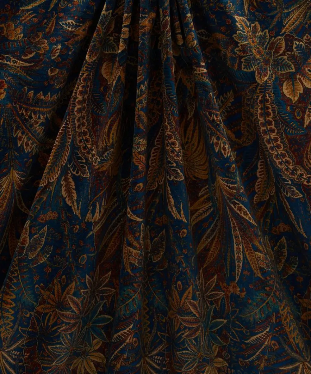 Liberty Interiors Furnishing Fabrics^Shand Voyage Vintage Velvet in Lapis