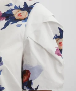 Erdem Tops^Short Sleeve White Rose Top