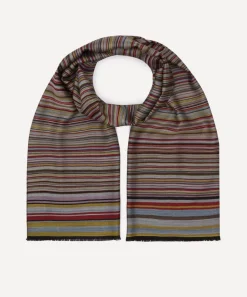 Paul Smith Scarves^Signature Stripe Silk-Wool Blend Scarf