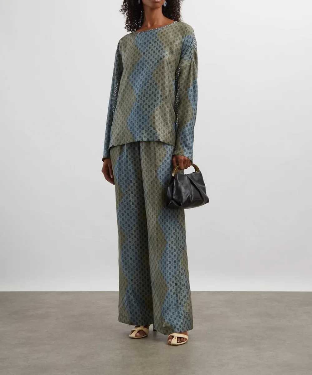 Dries Van Noten Tops^Silk Contrast Top