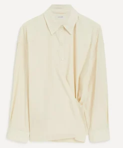 Lemaire Tops^Silk Straight Collar Twisted Shirt
