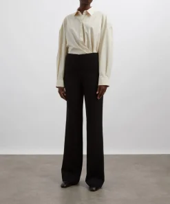 Lemaire Tops^Silk Straight Collar Twisted Shirt