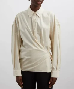 Lemaire Tops^Silk Straight Collar Twisted Shirt
