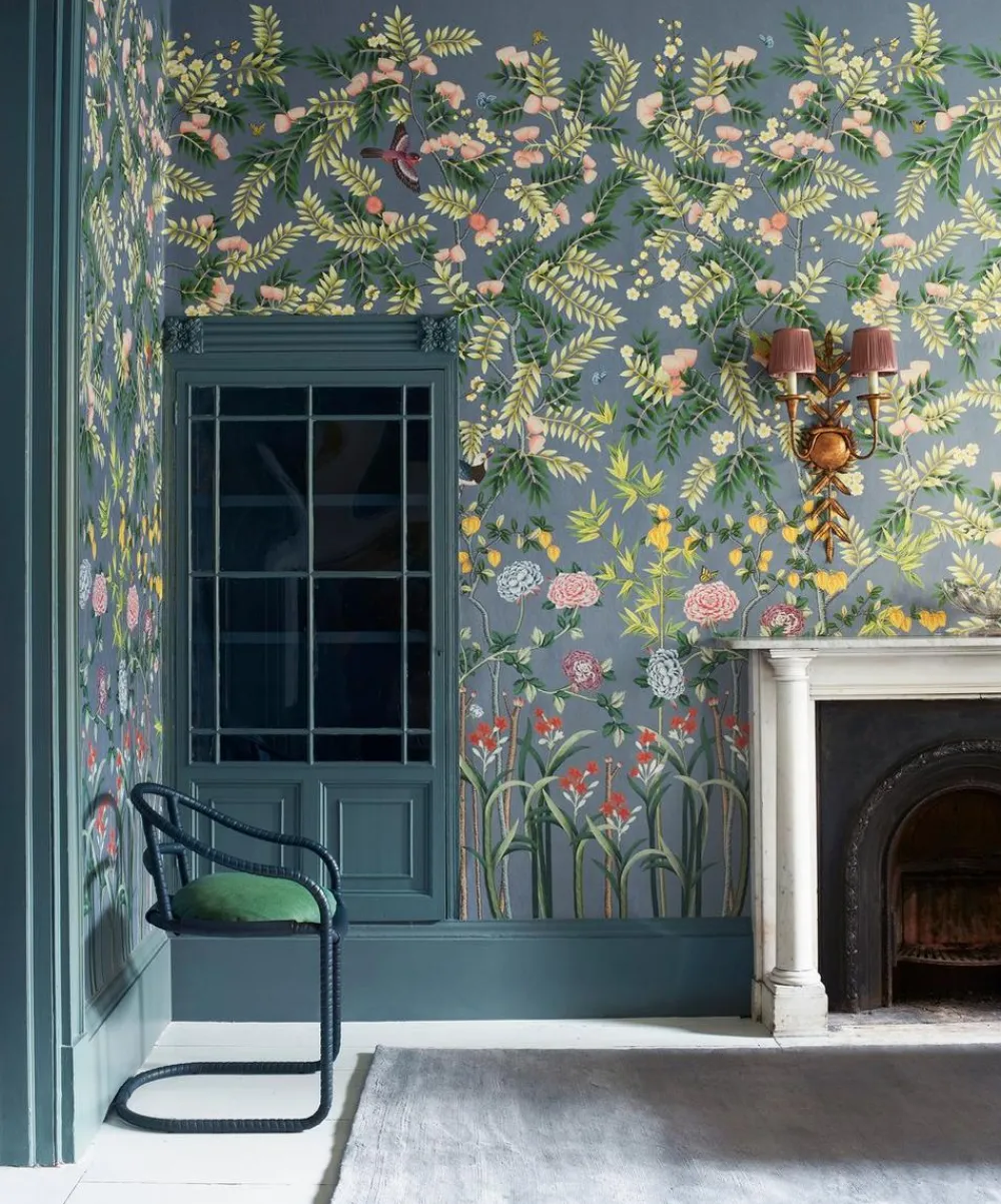 Liberty Interiors Wallpaper^Silk Tree in Flax Flower