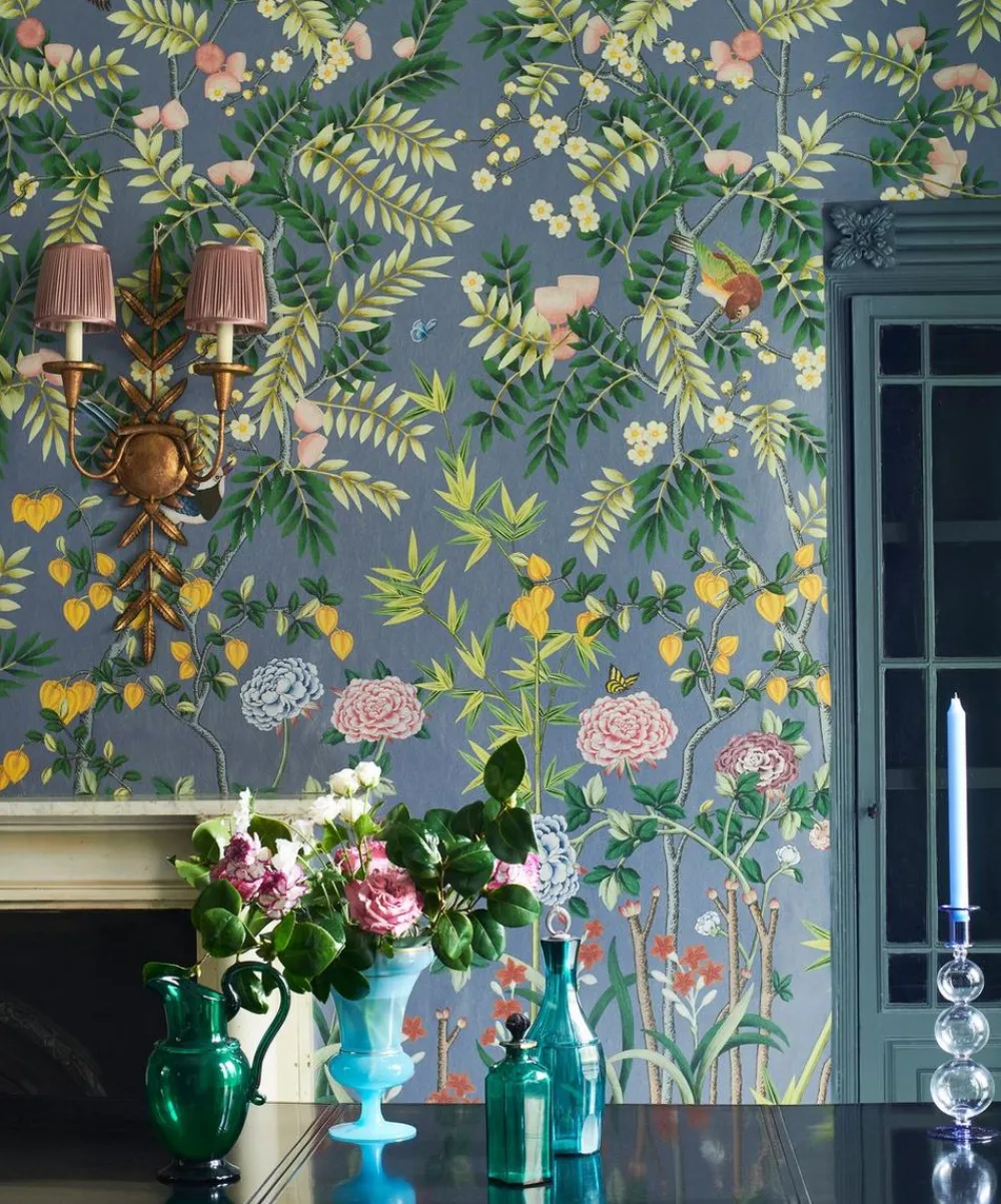 Liberty Interiors Wallpaper^Silk Tree in Flax Flower