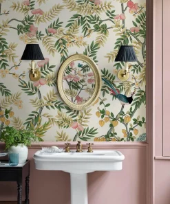 Liberty Interiors Wallpaper^Silk Tree in Lichen