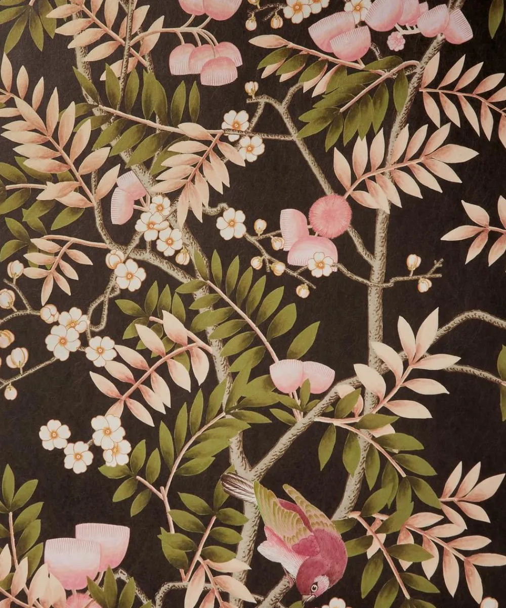 Liberty Interiors Wallpaper^Silk Tree in Red Lac