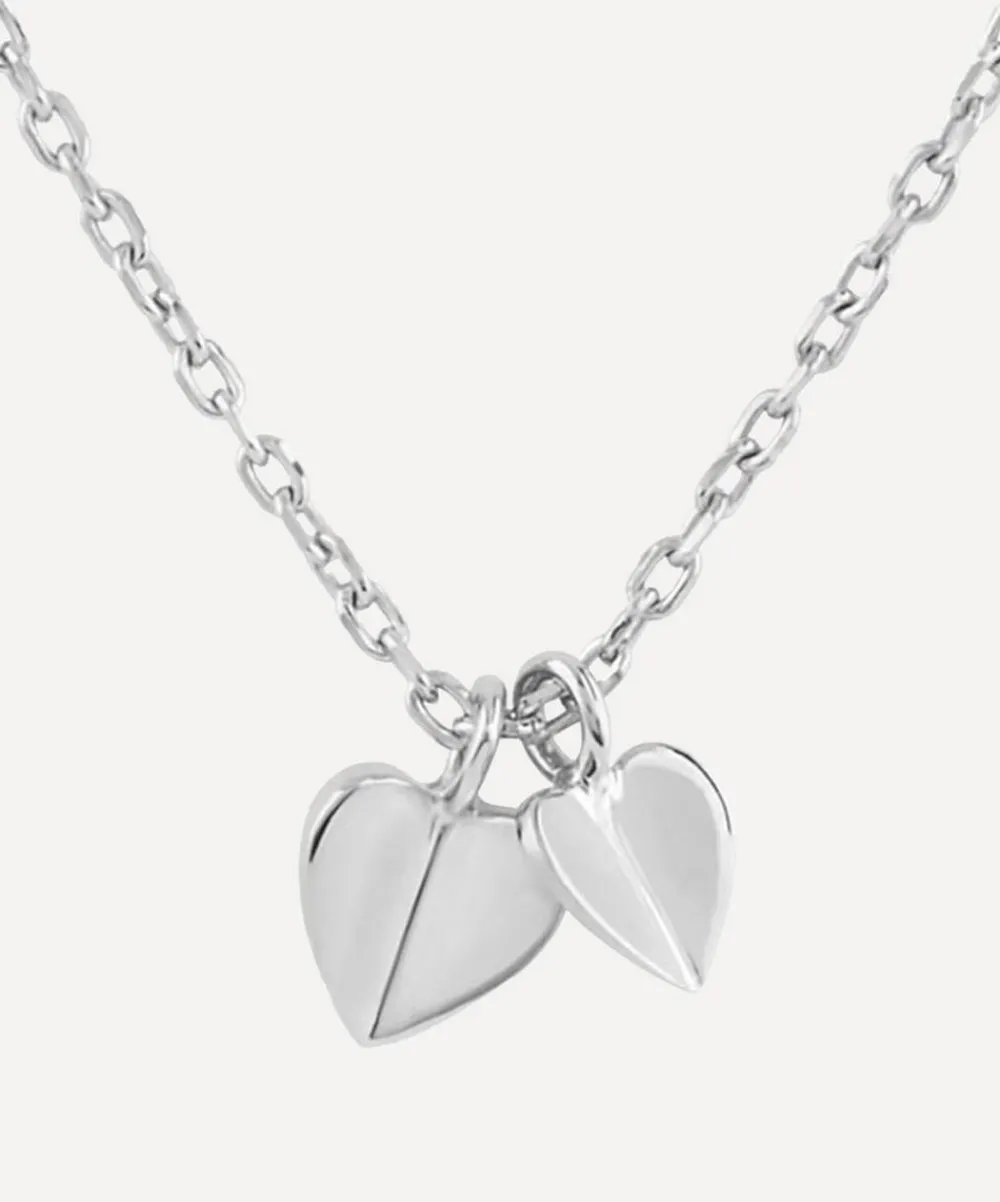 Dinny Hall Necklaces^Silver Bijou Folded Heart Duo Pendant Necklace