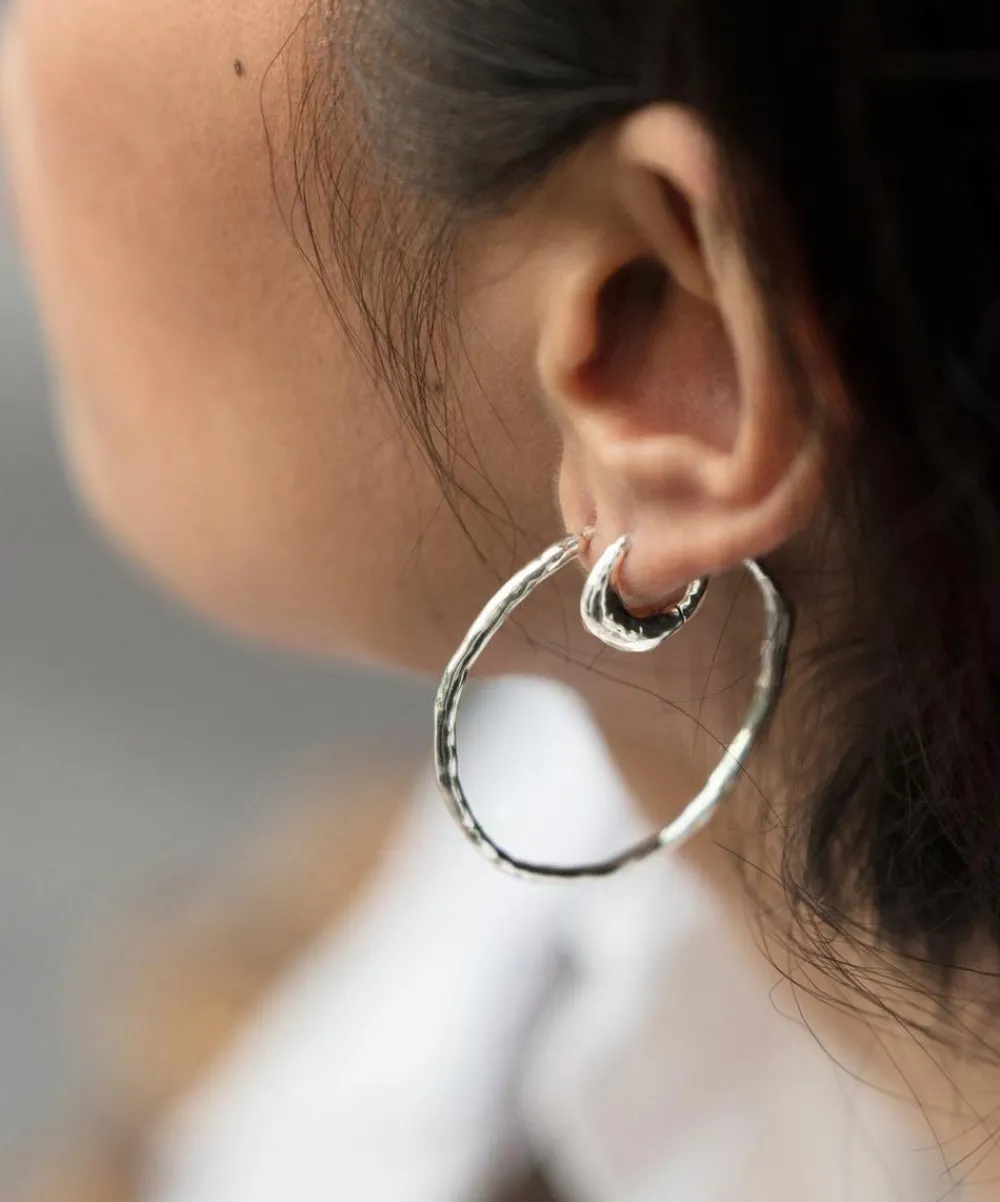 Monica Vinader Earrings^Silver Deia Huggie Hoop Earrings