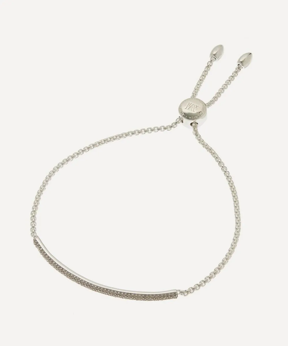 Monica Vinader Bracelets^Silver Fiji Mini Diamond Bar Bracelet