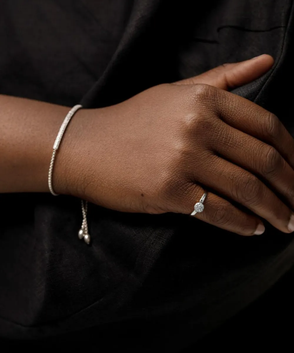 Monica Vinader Bracelets^Silver Fiji Mini Diamond Bar Bracelet