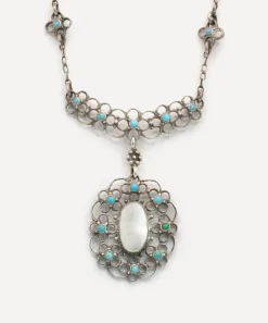 Kojis Necklaces|Necklaces^Silver Jessie M King for Liberty Turquoise and Pearl Pendant Necklace