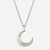 Dinny Hall Necklaces^Silver Mother of Pearl Moon Charm Pendant Necklace