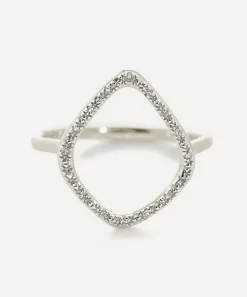 Monica Vinader Rings^Silver Riva Diamond Hoop Ring