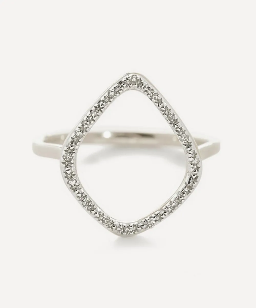 Monica Vinader Rings^Silver Riva Diamond Hoop Ring