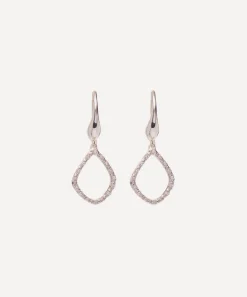 Monica Vinader Earrings^Silver Riva Diamond Kite Earrings