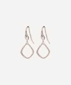 Monica Vinader Earrings^Silver Riva Diamond Kite Earrings