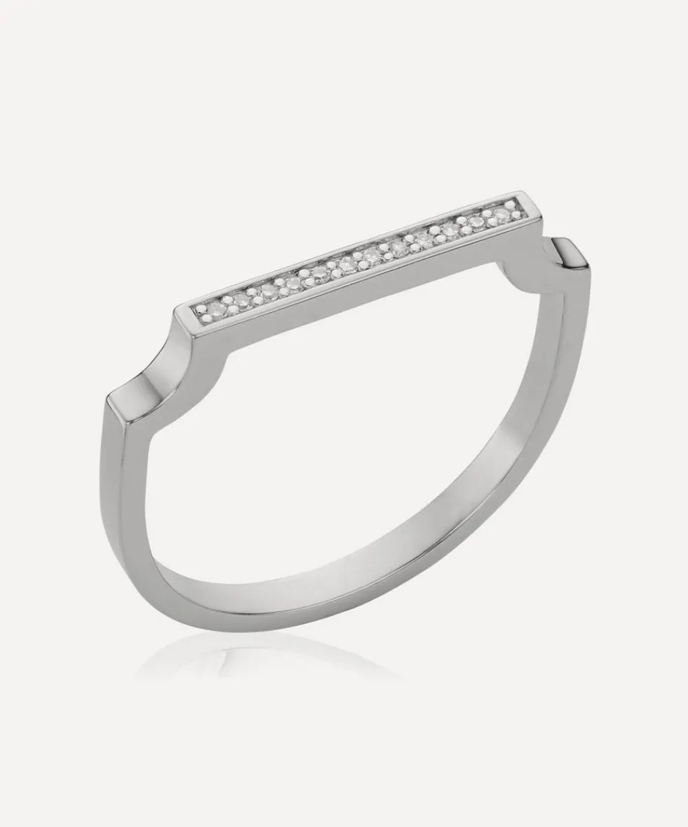 Monica Vinader Rings^Silver Signature Thin Diamond Ring