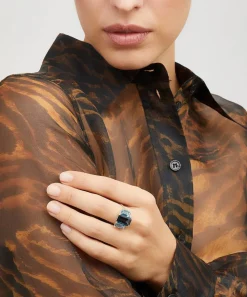 Dinny Hall Rings^Silver Trinny Trilogy Blue Topaz Ring